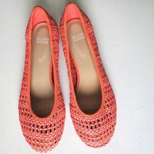 Eileen Fisher Sew Internal Wedge Woven Ballerina Flats Size 9.5 Spring
